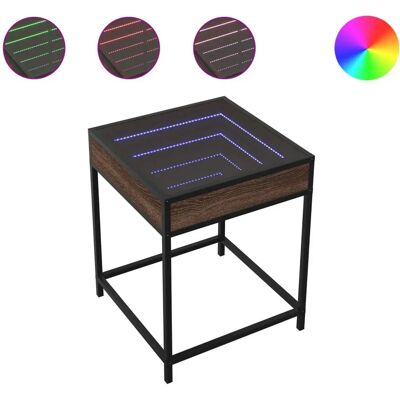vidaXL Couchtisch mit Infinity LED Dunkel Eiche - Beistelltisch vidaXL Couchtisch mit Infinity LED Dunkel Eiche - Beistelltisch