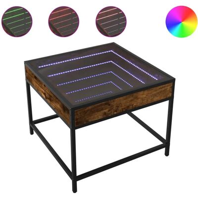 vidaXL Couchtisch mit Infinity-LED, gerookte Eiche, 50x50x41 cm vidaXL Couchtisch mit Infinity-LED, gerookte Eiche, 50x50x41 cm