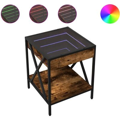 vidaXL Couchtisch Räuchereiche - LED Infinity - 40x40x49 cm vidaXL Couchtisch Räuchereiche - LED Infinity - 40x40x49 cm