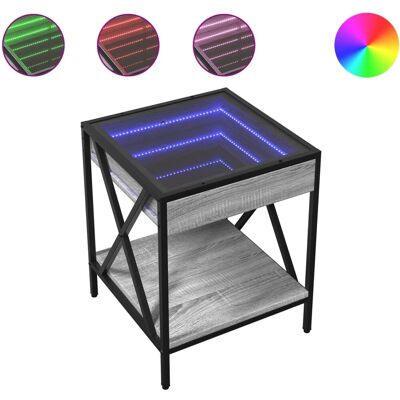 vidaXL Grauer Sonoma Couchtisch mit Infinity LED - Salontafel vidaXL Grauer Sonoma Couchtisch mit Infinity LED - Salontafel