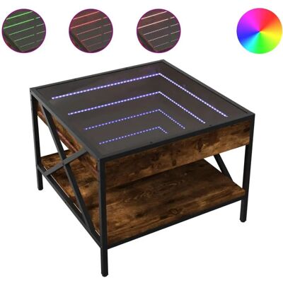 vidaXL 847699 Smoked Oak Coffee Table - LED Infinity vidaXL 847699 Smoked Oak Coffee Table - LED Infinity