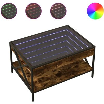 vidaXL Couchtisch mit Räuchereiche und Infinity-LED - 70x50x38 cm vidaXL Couchtisch mit Räuchereiche und Infinity-LED - 70x50x38 cm