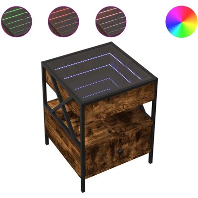 vidaXL Couchtisch mit Räuchereiche und Infinity-LED 40x40x51 cm vidaXL Couchtisch mit Räuchereiche und Infinity-LED 40x40x51 cm