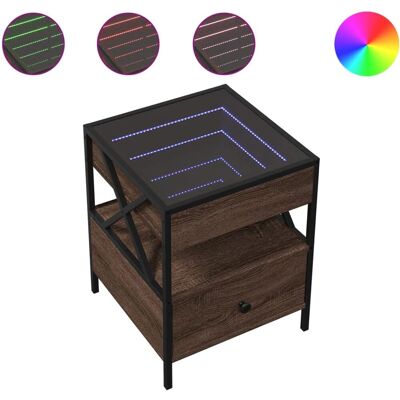 vidaXL Braune Eiche Couchtisch - Infinity LED - 40x40x51 cm vidaXL Braune Eiche Couchtisch - Infinity LED - 40x40x51 cm