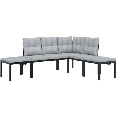 vidaXL Gartenset - Grau, Stahl, Modular - Außenmöbel vidaXL Gartenset - Grau, Stahl, Modular - Außenmöbel