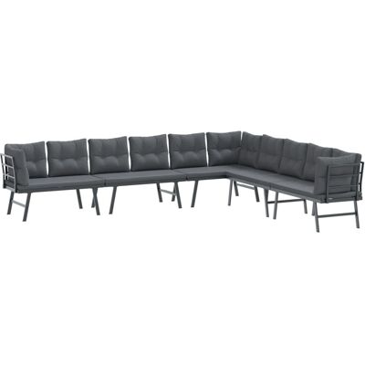 vidaXL Gartenmöbel-Set 4 Stk. Schwarz Pulverbeschichteter Stahl vidaXL Gartenmöbel-Set 4 Stk. Schwarz Pulverbeschichteter Stahl