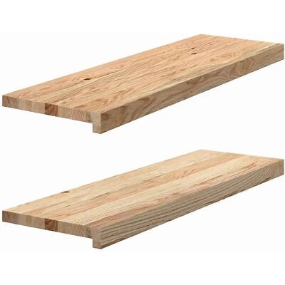 vidaXL Eiken Trapstappen 2 stuks - Onbehandeld - 80x30x2 cm - Traptrede vidaXL Eiken Trapstappen 2 stuks - Onbehandeld - 80x30x2 cm - Traptrede