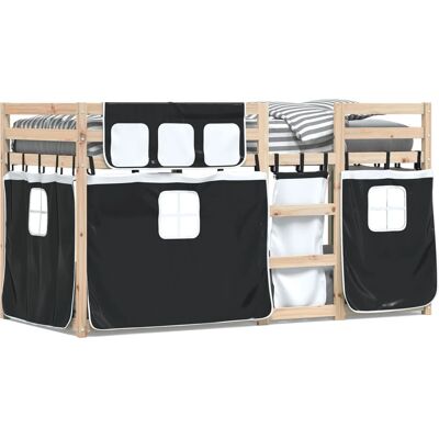 vidaXL Etagenbett mit Vorhängen - Kindersicherheitsgeländer - Kinderzimmermöbel vidaXL Etagenbett mit Vorhängen - Kindersicherheitsgeländer - Kinderzimmermöbel