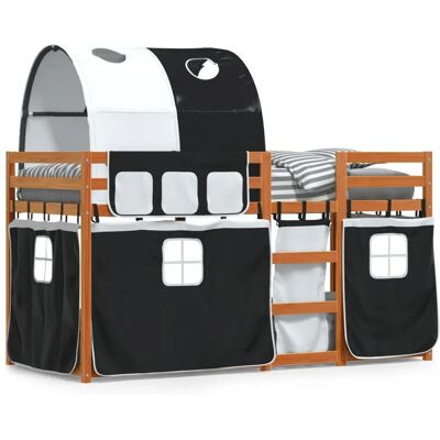 vidaXL Hochbett mit Vorhängen - Bett vidaXL Hochbett mit Vorhängen - Bett