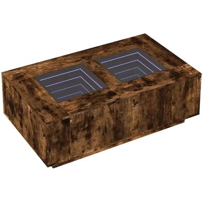 vidaXL Smoked Oak Coffee Table with LED - Coffee Table vidaXL Smoked Oak Coffee Table with LED - Coffee Table