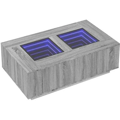 vidaXL Grey Sonoma LED Coffee Table - Coffee Table vidaXL Grey Sonoma LED Coffee Table - Coffee Table