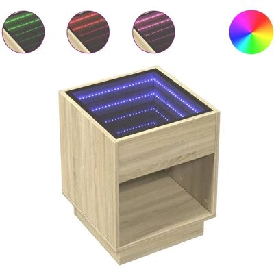 vidaXL Tammi yöpöytä ja Infinity LED - Yöpöytä vidaXL Tammi yöpöytä ja Infinity LED - Yöpöytä