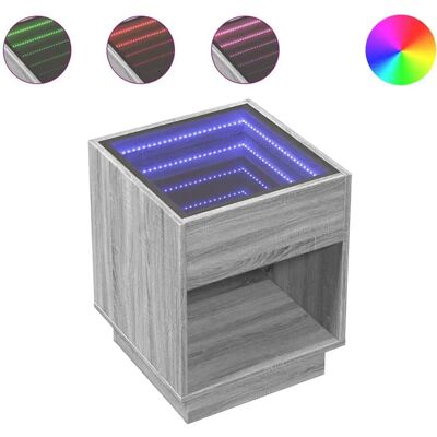 vidaXL Yöpöytä - Tammi - 40x40x50 cm - Yöpöytä LED infini vidaXL Yöpöytä - Tammi - 40x40x50 cm - Yöpöytä LED infini