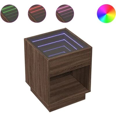 VidaXL yöpöytä tammi - Kestävä LED loputtoman peilin kanssa - 40x40x50 cm VidaXL yöpöytä tammi - Kestävä LED loputtoman peilin kanssa - 40x40x50 cm