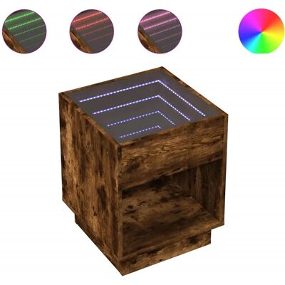 vidaXL Yöpöytä Savunokka - 50x50x50 cm - Infinities LED-valolla vidaXL Yöpöytä Savunokka - 50x50x50 cm - Infinities LED-valolla
