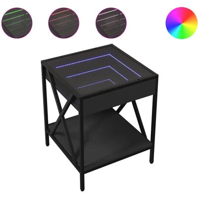 vidaXL Zwarte nachtkastje met infinity LED - Nachtkastje vidaXL Zwarte nachtkastje met infinity LED - Nachtkastje