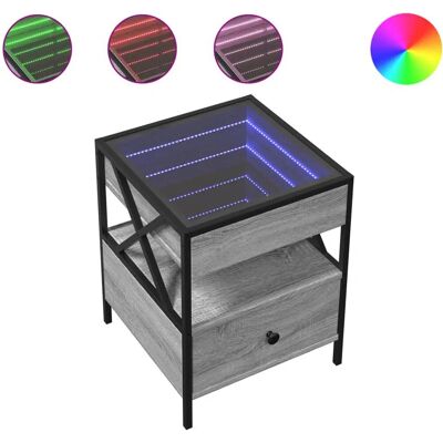 vidaXL Nachttisch - Eiche - Infinity LED - 40x40x51 cm - Nachttisch vidaXL Nachttisch - Eiche - Infinity LED - 40x40x51 cm - Nachttisch