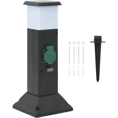 vidaXL Außensteckdose mit Lampe und Erdspieß - 2-Wege Gartensteckdose vidaXL Außensteckdose mit Lampe und Erdspieß - 2-Wege Gartensteckdose
