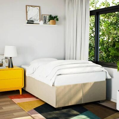 vidaXL Bedframe - Creme - Ondersteuning - 120x190cm vidaXL Bedframe - Creme - Ondersteuning - 120x190cm