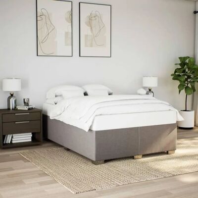 vidaXL Bed Frame - 140x200 cm - Taupe - Bed Frame vidaXL Bed Frame - 140x200 cm - Taupe - Bed Frame