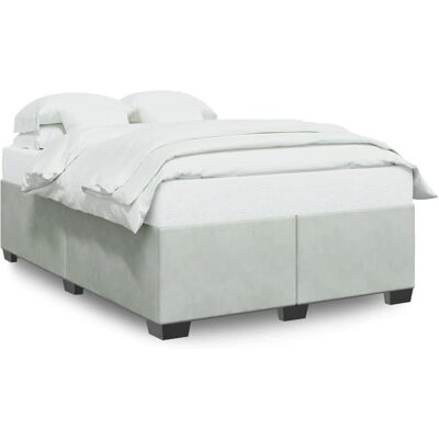 Estructura de cama de terciopelo gris claro 140x190 cm Vidaxl - Estructura de cama Estructura de cama de terciopelo gris claro 140x190 cm Vidaxl - Estructura de cama