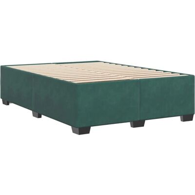vidaXL - Dunkelgrünes Samtbettgestell - 140x190 cm Unterstützung vidaXL - Dunkelgrünes Samtbettgestell - 140x190 cm Unterstützung
