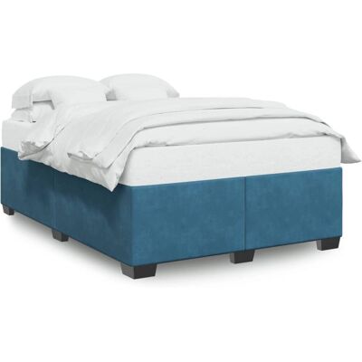 VidaXL Bettgestell - Blau Samt 140x200 - Bettgestell VidaXL Bettgestell - Blau Samt 140x200 - Bettgestell