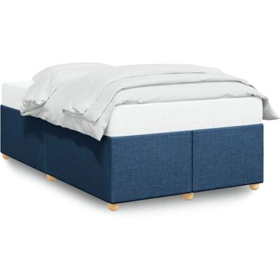 vidaXL Bettgestell - 140x190cm, Blau, Polyester vidaXL Bettgestell - 140x190cm, Blau, Polyester