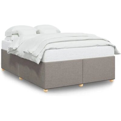 vidaXL Bettgestell - 160x200cm - Taupe - Strapazierfähiges Polyester vidaXL Bettgestell - 160x200cm - Taupe - Strapazierfähiges Polyester
