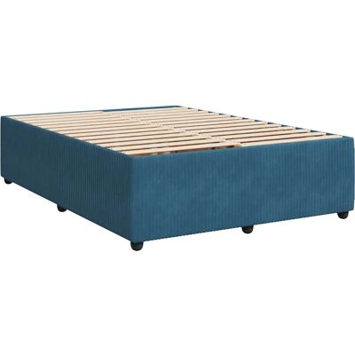 vidaXL Blaues Samtbettrahmen 140x200cm - Schlafzimmermöbel vidaXL Blaues Samtbettrahmen 140x200cm - Schlafzimmermöbel