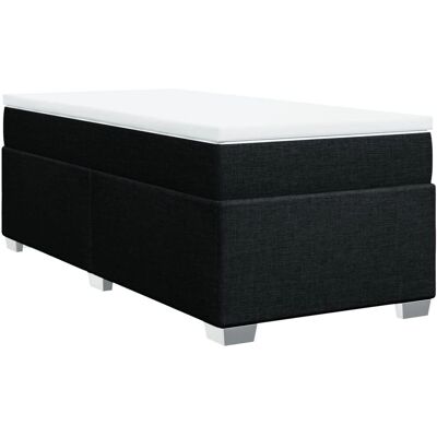 vidaXL Boxspringbett mit Matratze Schwarz 90x190 vidaXL Boxspringbett mit Matratze Schwarz 90x190