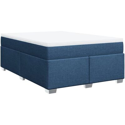 vidaXL Blaues Boxspringbett 160x200cm mit Matratze vidaXL Blaues Boxspringbett 160x200cm mit Matratze