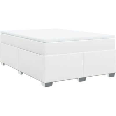 vidaXL Boxspringbett 3285214 - Weiß, mit Matratze vidaXL Boxspringbett 3285214 - Weiß, mit Matratze