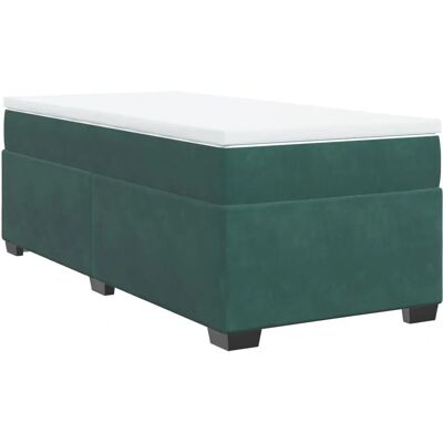 vidaXL Dunkelgrünes Samt-Boxspringbett mit Matratze - Bett vidaXL Dunkelgrünes Samt-Boxspringbett mit Matratze - Bett