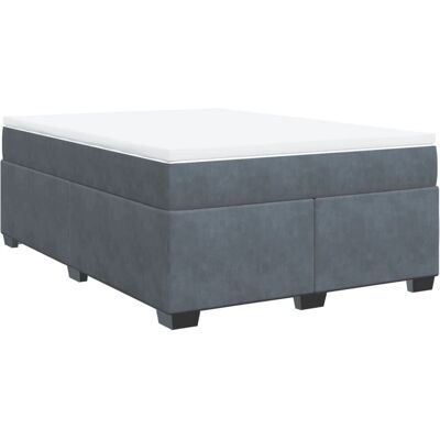 vidaXL Boxspringbett mit Matratze - Dunkelgrau - 140x200 cm vidaXL Boxspringbett mit Matratze - Dunkelgrau - 140x200 cm
