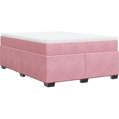 VidaXL 3285298 Bett - Rosa Samt, Taschenfederkern, Stabile Füße - Bett VidaXL 3285298 Bett - Rosa Samt, Taschenfederkern, Stabile Füße - Bett