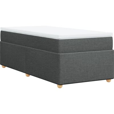 VidaXL Bett - 120x190cm Dunkelgrau mit Matratze & Topper VidaXL Bett - 120x190cm Dunkelgrau mit Matratze & Topper