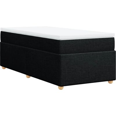 VidaXL Boxspringbett mit Matratze Schwarz 120x190 cm Stoff VidaXL Boxspringbett mit Matratze Schwarz 120x190 cm Stoff
