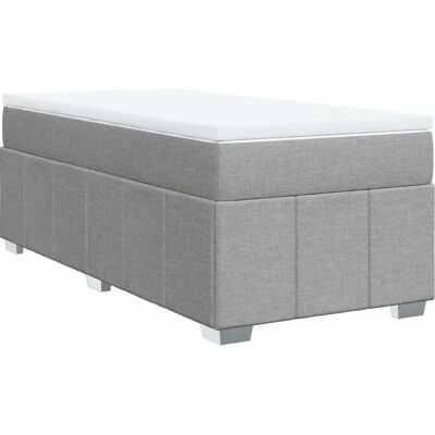 VidaXL Bett mit Taschenfederkern, Hellgrau Stoff - Bett VidaXL Bett mit Taschenfederkern, Hellgrau Stoff - Bett
