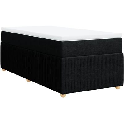 vidaXL Boxspringbett mit Matratze Schwarz 80x200 cm Stoff vidaXL Boxspringbett mit Matratze Schwarz 80x200 cm Stoff