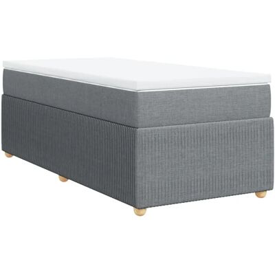 vidaXL Hellgraues Boxspringbett mit Matratze vidaXL Hellgraues Boxspringbett mit Matratze