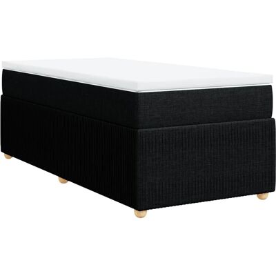 vidaXL Boxspringbett mit Matratze Schwarz 100x200 cm vidaXL Boxspringbett mit Matratze Schwarz 100x200 cm