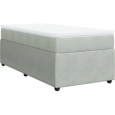 vidaXL Boxspringbett mit Samt Dunkel Grau 80x200 cm vidaXL Boxspringbett mit Samt Dunkel Grau 80x200 cm