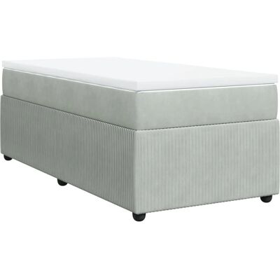 vidaXL Boxspringbett mit Matratze - Dunkel Samt, 100x200cm - Bett vidaXL Boxspringbett mit Matratze - Dunkel Samt, 100x200cm - Bett