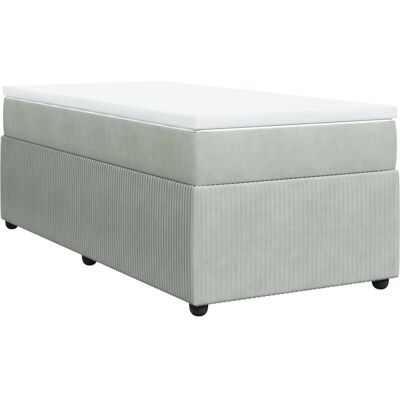 vidaXL Boxspringbett mit Matratze – Dunkel Samt, 160x200cm - Bett Typ vidaXL Boxspringbett mit Matratze – Dunkel Samt, 160x200cm - Bett Typ