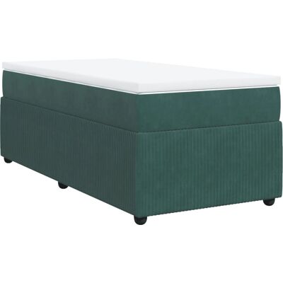vidaXL Dunkelgrünes Samt-Boxspringbett - Bett vidaXL Dunkelgrünes Samt-Boxspringbett - Bett
