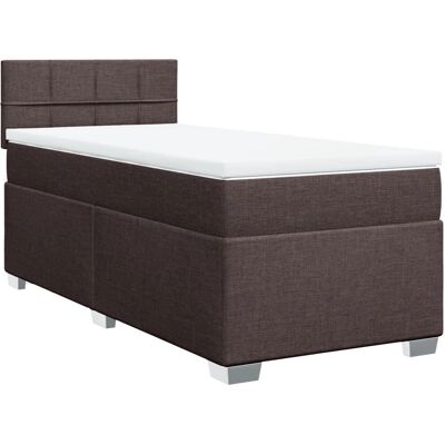 vidaXL Boxspringbett mit Matratze - Dunkelbraun - Bett vidaXL Boxspringbett mit Matratze - Dunkelbraun - Bett