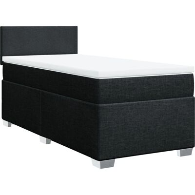 vidaXL Bett mit Matratze - 100x200 cm - Schwarz - Stabil & Komfortabel vidaXL Bett mit Matratze - 100x200 cm - Schwarz - Stabil & Komfortabel