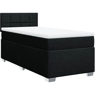 vidaXL Boxspringbett mit Matratze - Schwarz, 100x200 cm, Stoff vidaXL Boxspringbett mit Matratze - Schwarz, 100x200 cm, Stoff