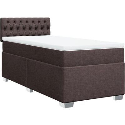 vidaXL Bett mit Matratze - 100x200 cm, Dunkelbraun, Modell Kno vidaXL Bett mit Matratze - 100x200 cm, Dunkelbraun, Modell Kno